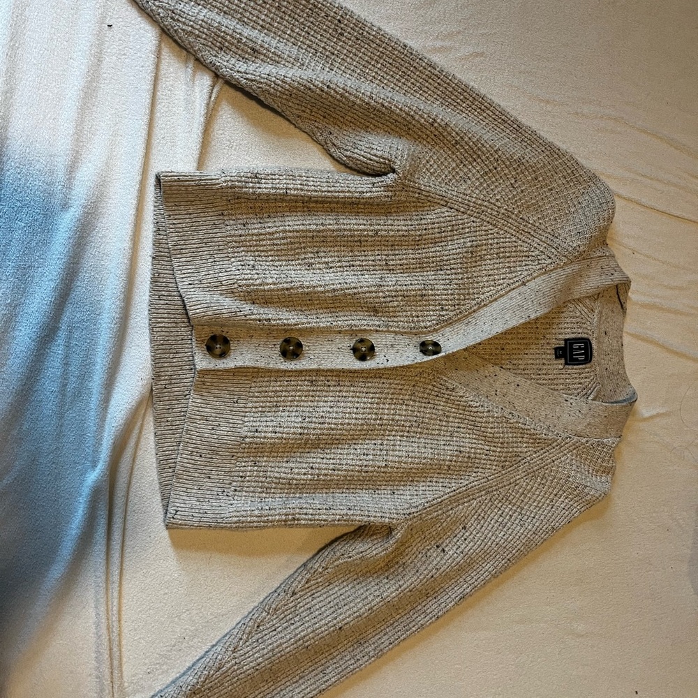 GAP Women's Cream Button-Up Cardigan